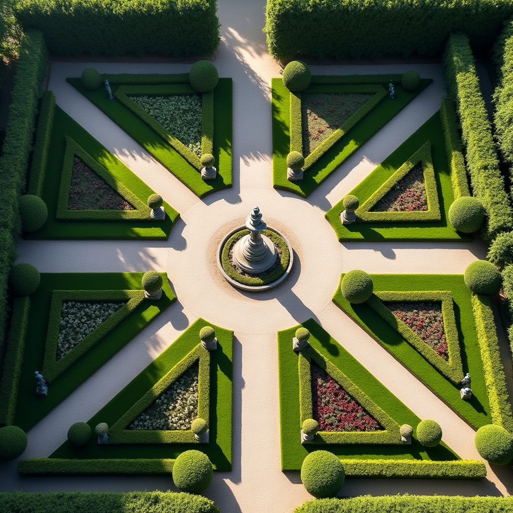 Plan géométrique de jardin français